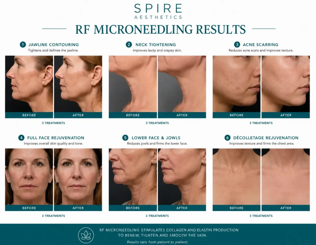 RF Microneedling Skin tightening Grays results
