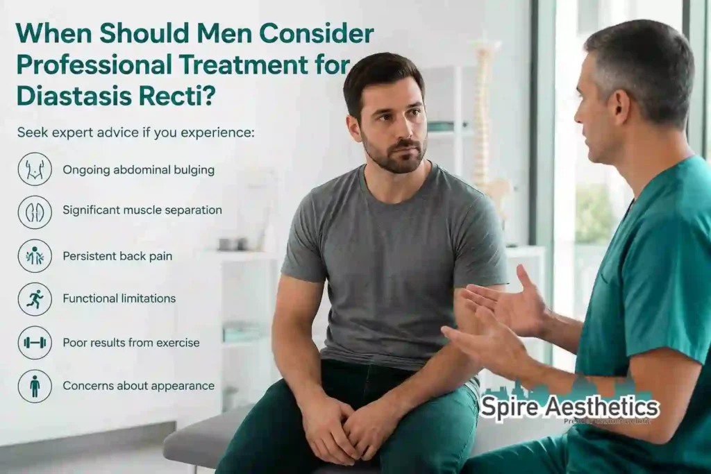 When Should Men Consider Professional Treatment for Diastasis Recti Grays?